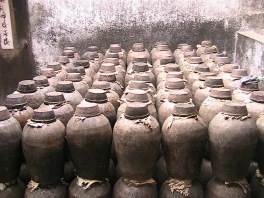 Baijiu is stored in ceramic jars